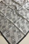 Armine 2024 Kış Sezonu Twill İpek Eşarp Geometrik Desen Siyah /Gümüş / Gri