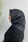 Armine 2024 Kış Sezonu Twill İpek Eşarp Gri Siyah