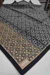 Armine 2024 Kış Sezonu Twill İpek Eşarp Nostalji Siyah / Gold