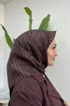 Belli 2024 Sonbahar Kış Twill İpek Eşarp Acı Kahve
