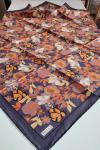Belliscarf Twill İpek Eşarp Çiçek Desen Mor Turuncu
