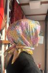 Belliscarf Twill İpek Eşarp Çiçek Desen Tatlı Sarı