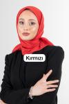 Düz Renk Pamuk Vual Eşarp Kırmızı