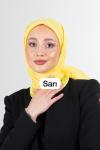 Düz Renk Pamuk Vual Eşarp Sarı