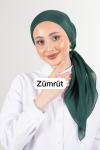 Düz Renk Pamuk Vual Eşarp Zümrüt