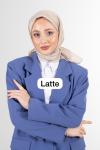 Düz Renk Pamuk Vual Eşarp Latte Rengi
