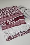 İpek Omuz Şalı Dior Bordo Beyaz
