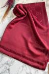 İthal Simli Gucci Kaşmir İpek Şal Bordo-8