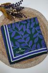 Silk Home Yaprak Desen Saf İpek Eşarp Morcivert