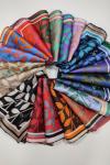 Silk Home Yaprak Desen Saf İpek Eşarp Morcivert