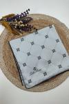 Silk Home Monogram Desen Saf İpek Eşarp Gri Siyah