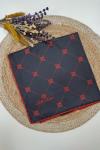 Silk Home Monogram Desen Saf İpek Eşarp Lacivert Bordo