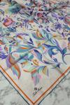Silk Home Twill İpek Eşarp Ekru Turuncu