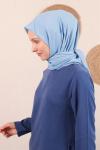 Silk Home Aerobin Tek Renk Cazz Eşarp Bebe Mavisi