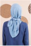 Silk Home Aerobin Tek Renk Cazz Eşarp Bebe Mavisi