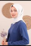 Silk Home Aerobin Tek Renk Cazz Eşarp Ekru